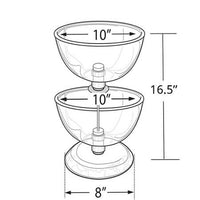 2-Tier Countertop Clear Bowl Display - 10"