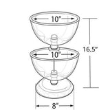 2-Tier Countertop Clear Bowl Display - 10"