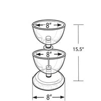 2-Tier Countertop Clear Bowl Display 8"