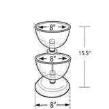 2-Tier Countertop Clear Bowl Display 8"