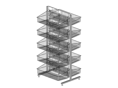 2 Sided Gridwall with 10 Baskets