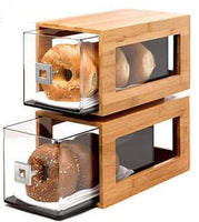 2-Tier Bamboo Narrow Bakery Column With Acrylic Drawers