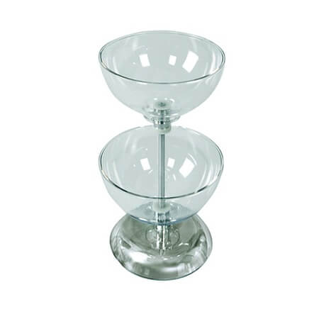 2-Tier Countertop Clear Bowl Display - 10"