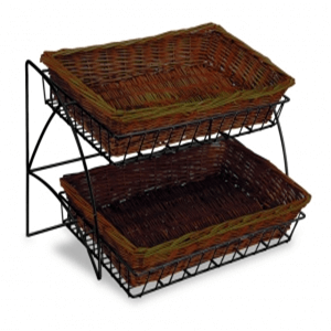 2-Tier Willow Basket Tray Display