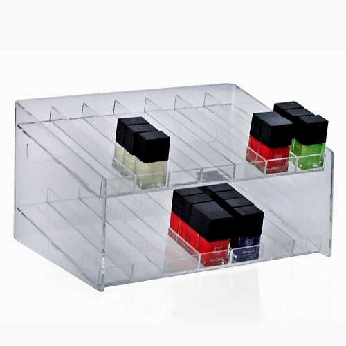 2-tiered 14 Compartment Cosmetic Display