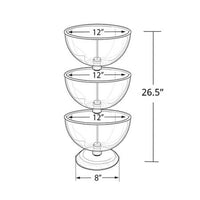 3-Tiered Countertop Clear Bowl Display - 12"