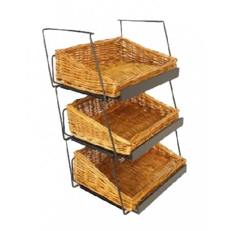 3 Tier Willow Stackable Basket Counter Display