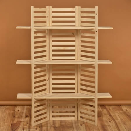 3 Shelf Wood Panel Display Rack