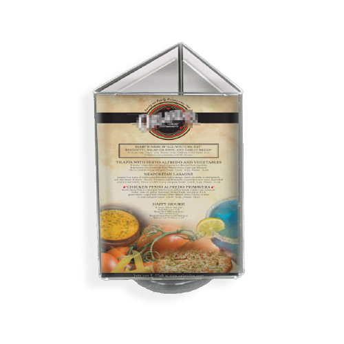 3-Sided Sign Holder w/ Revolving Base - 5.5"W x 8.5"H