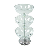 3-Tiered Countertop Clear Bowl Display - 12"