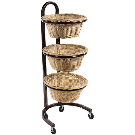 3 Tier Round Wicker Basket Mobile Display