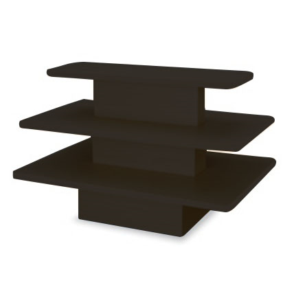 Black Rectangle Three Tier Display Table