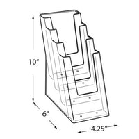 4-Tier Four Pocket Trifold Brochure Holder - 2ct