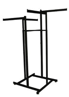 4-Way Sq Tube Rack - Straight Flag Arms Black