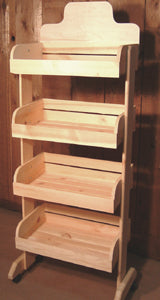 Wooden 4 Crate Rack With Casters