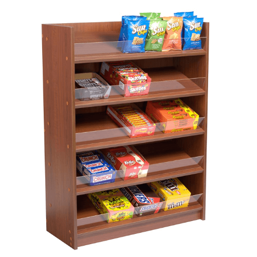 Cherry 5 Shelf Wood Candy Display