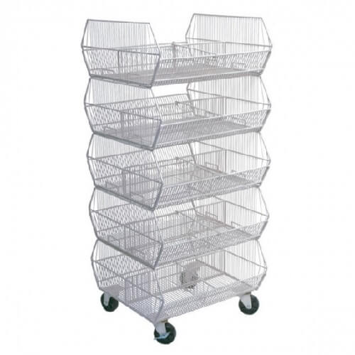 5-Tier Collapsible Wire Basket Display