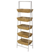 5 Tier Wicker Basket Stand