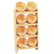 Wood Basket Display with 8 - 1/2 Peck Baskets