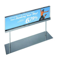 Acrylic Sign Holder On Chrome Stand - 22"W X 6"H