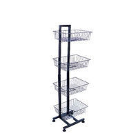 Adjustable Wire Floor Rack - 4 Baskets