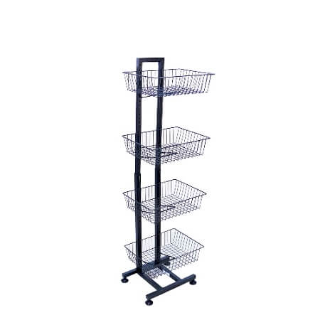 Adjustable Wire Floor Rack - 4 Baskets