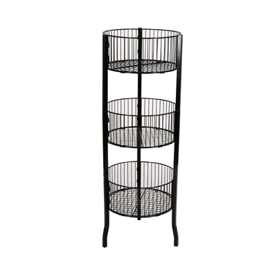 Black 3 Tier Circular Bin