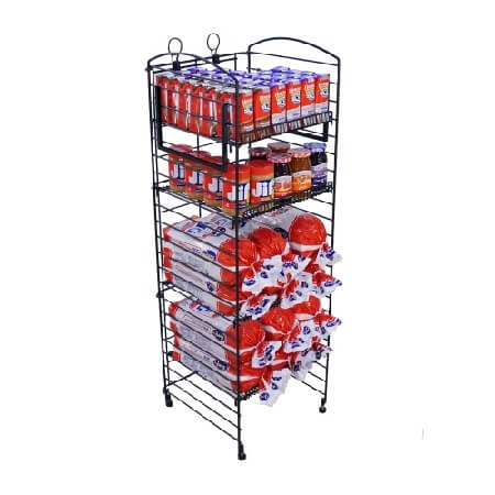 Black Matte 5 Shelf Fold Up Rack