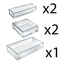 Clear Deluxe 5pc Tray Set