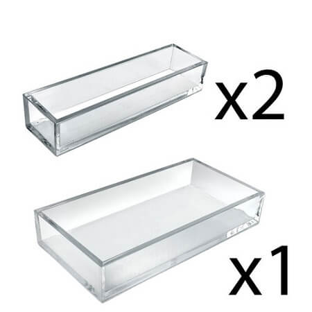 Clear Narrow 3pc Tray Set