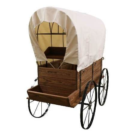 Wagon Display - Toasted Finish - With Cover