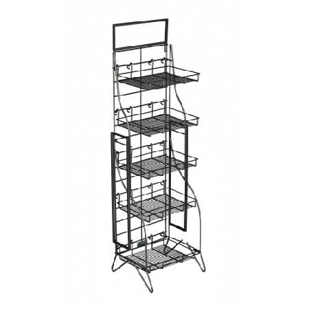 Fold Up Display Rack - 5 Shelves