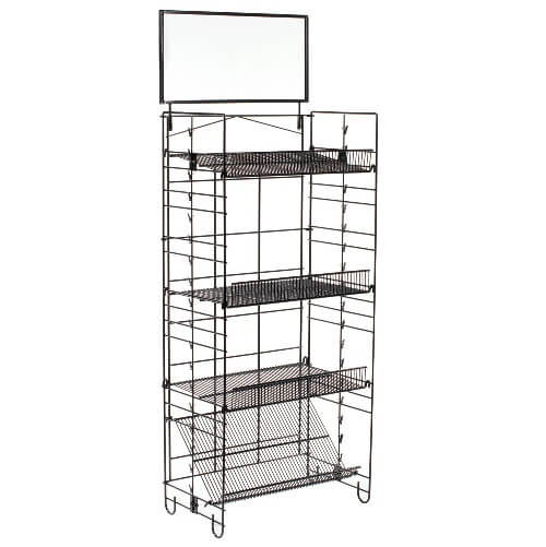 Four Shelf Wire Rack W/Clip Strips