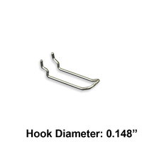 Metal Pegboard Loop Hooks - 3" - 50ct