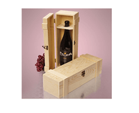 Wine Hinged Pine Box - 6ct