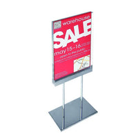 Acrylic Sign Holder On Chrome Stand - 8.5"W X 11"H