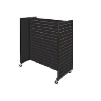 Metal Framed Rolling Black Slatwall Gondola