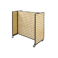 Metal Framed Rolling Maple Slatwall Gondola