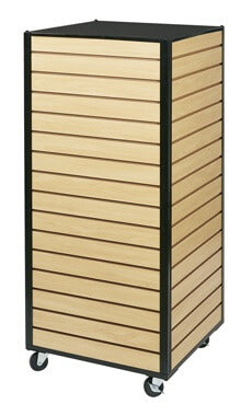 Metal Framed Rolling Maple Slatwall Tower