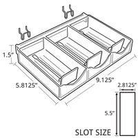 Three Compartment Cosmetic Tray - 2ct