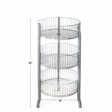 Large White Tiered Wire Bin