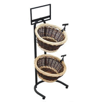 Two-Toned Wicker 2 Basket Display Stand