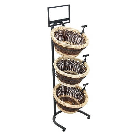 Two-Toned Wicker 3 Basket Display Stand