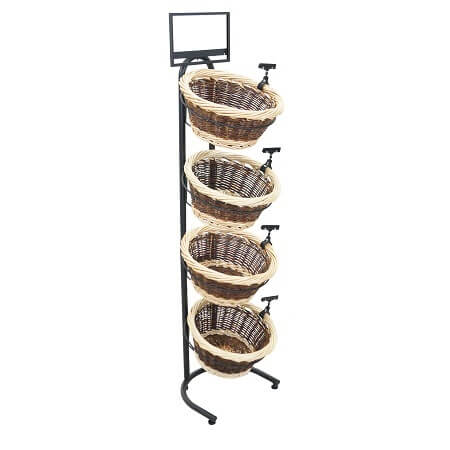 Two-Toned Wicker 4 Basket Display Stand