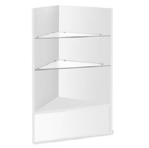 White Corner Case with Glass Shelves