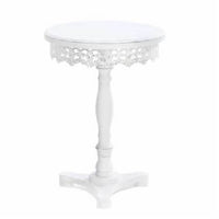 White Wooden Pedestal Table