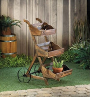 Wooden 3-Tier Floral Cart Display