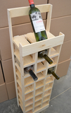 Wooden Wine Tower Display - 27 Bottle