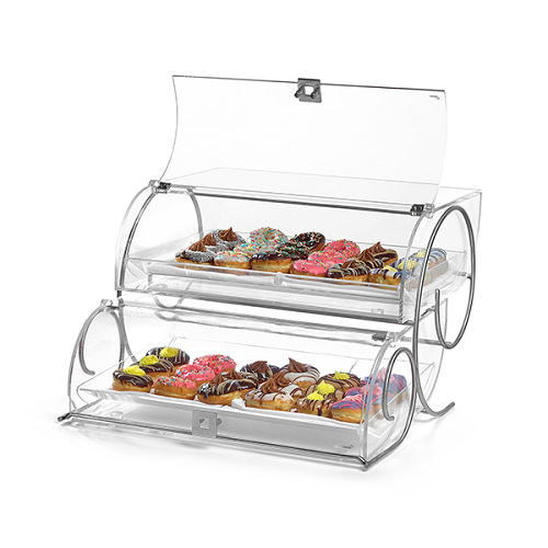 XL Bakery Case With Metal Accents - 2 Tiered