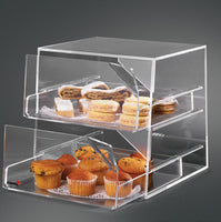 Acrylic Bakery Display w/ 2 Sliding Compartments